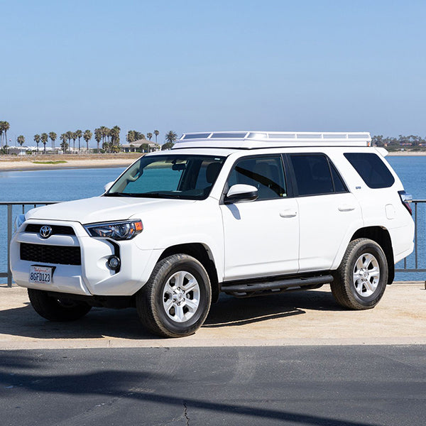 Front view of White 4Runner with Polar White Convoy Tent