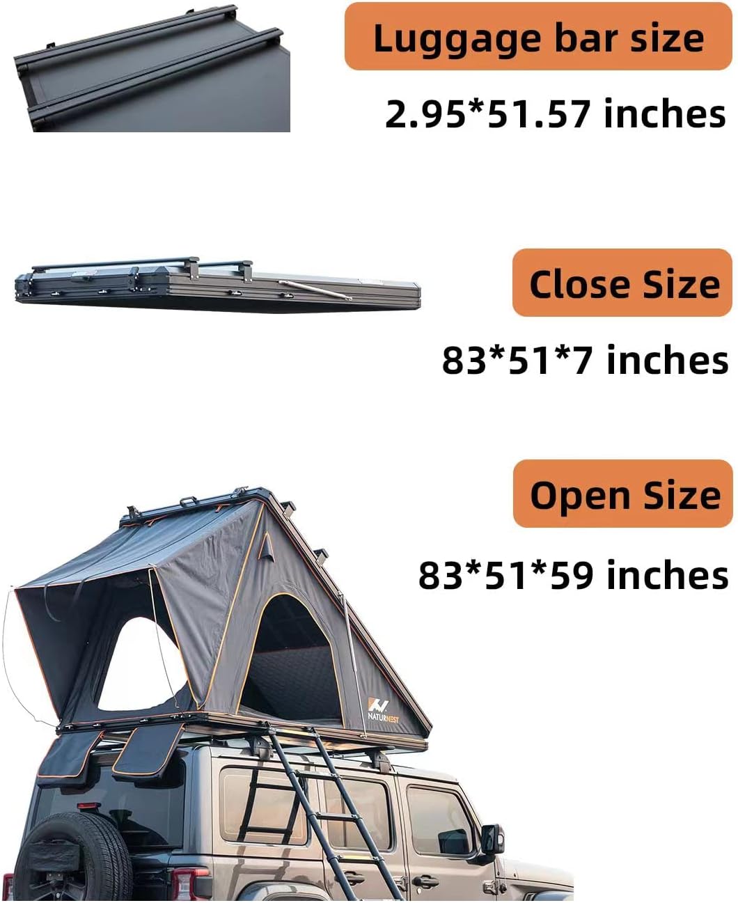 bama car roof top tent NATURNEST Hard Shell Rooftop Tent Large Size – Overlanding Oasis