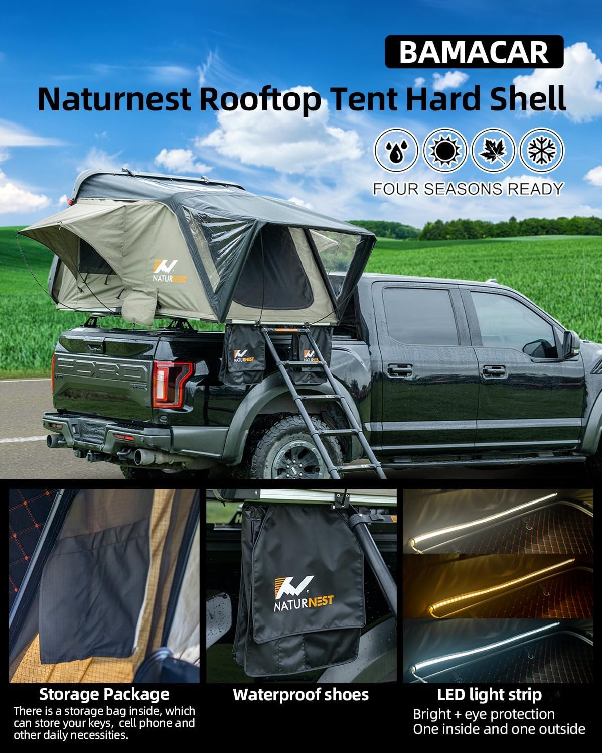 naturnest rooftop tent NATURNEST Hard Shell Rooftop Tent – Overlanding Oasis