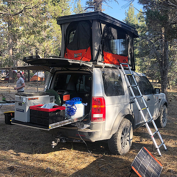 Land Rover with Convoy Tent Opened rear view